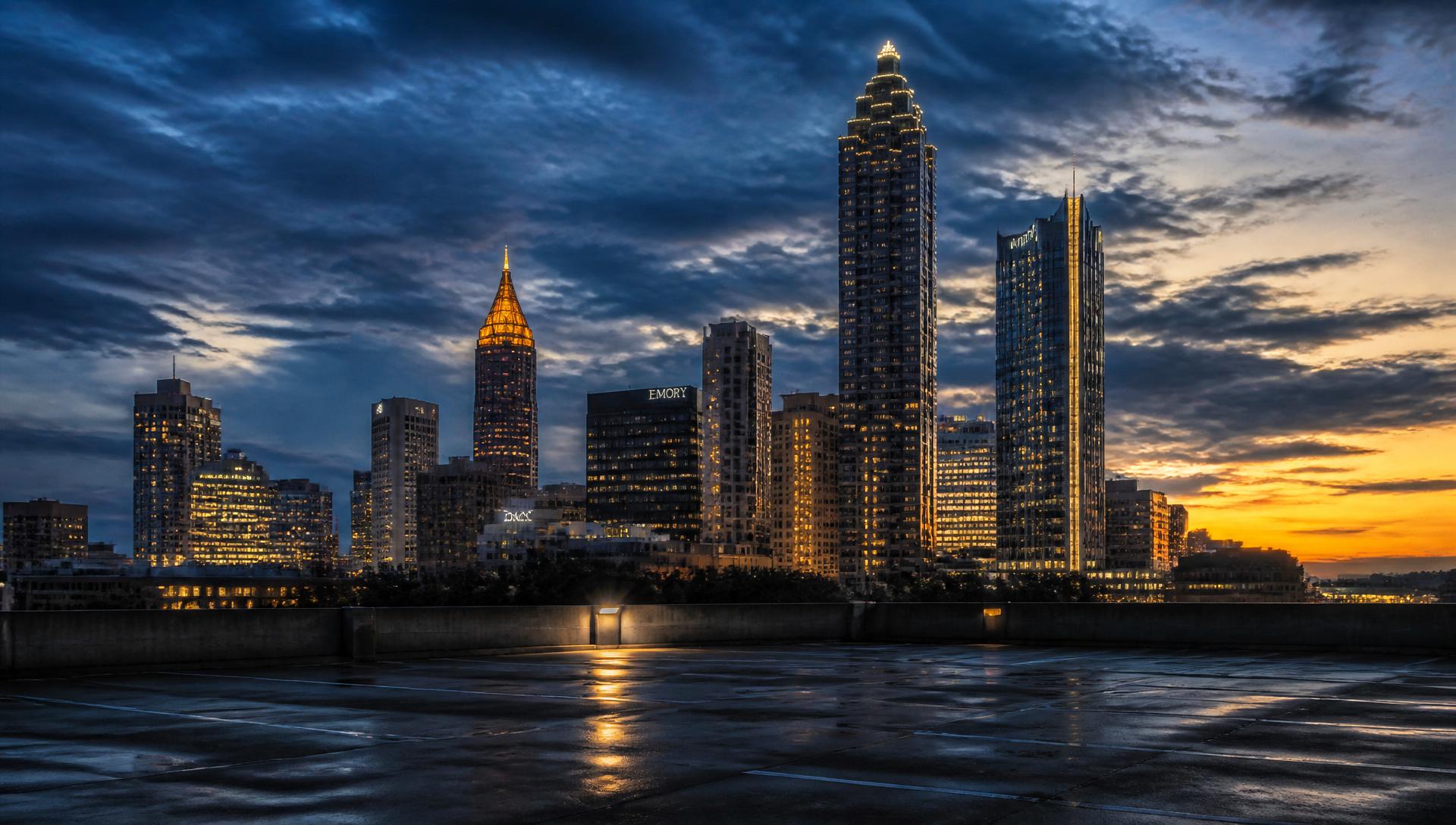 Atlanta skyline at dusk